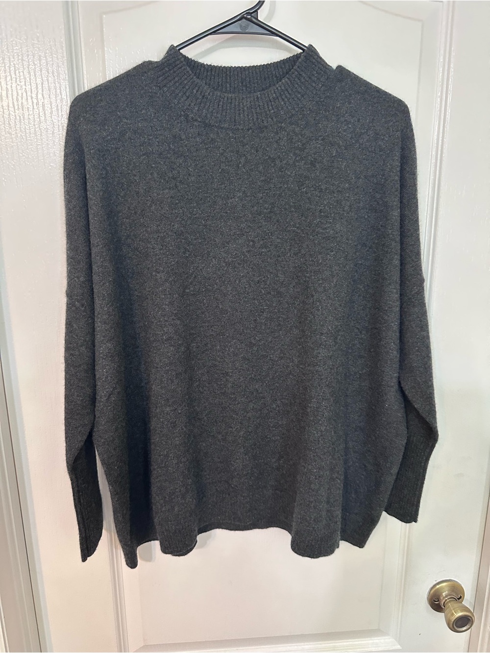 H&M 100% Cashmere Charcoal Grey Oversized Crewneck Sweater М/L
